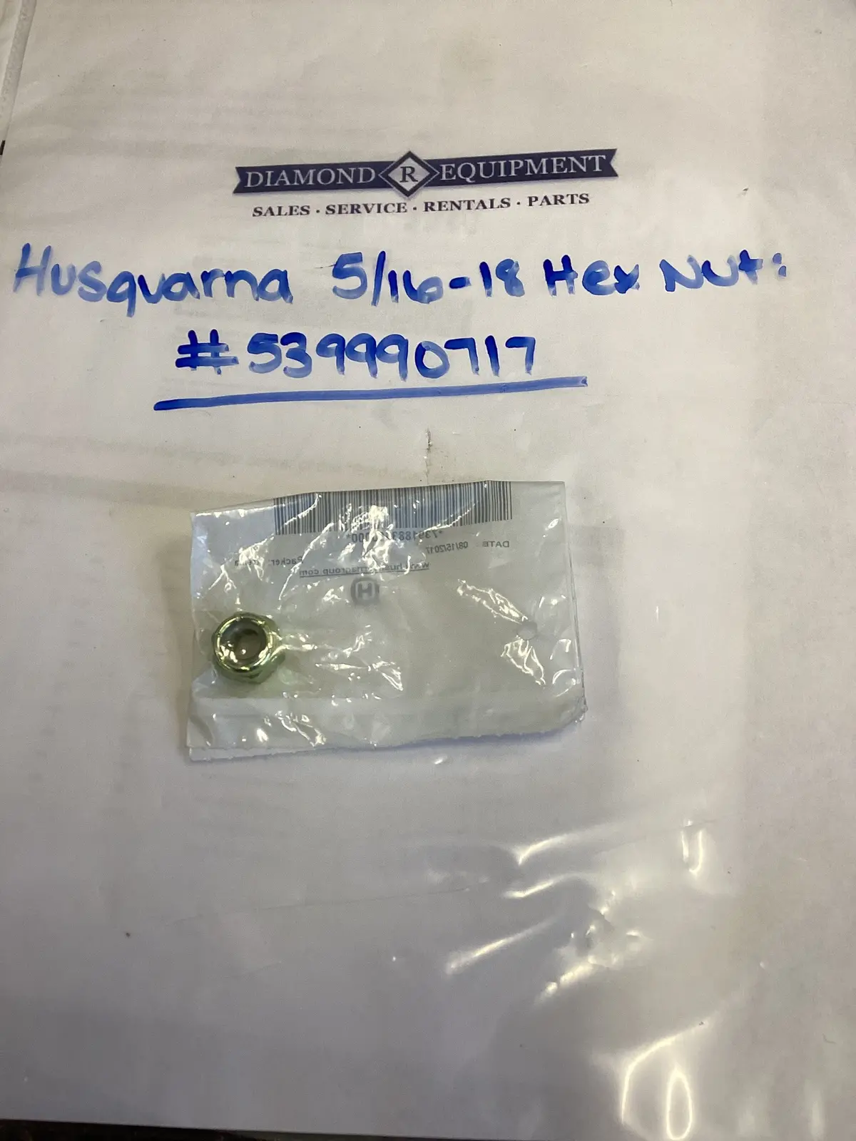 Husqvarna 5/16-18 Hex Nut: #539990717 1
