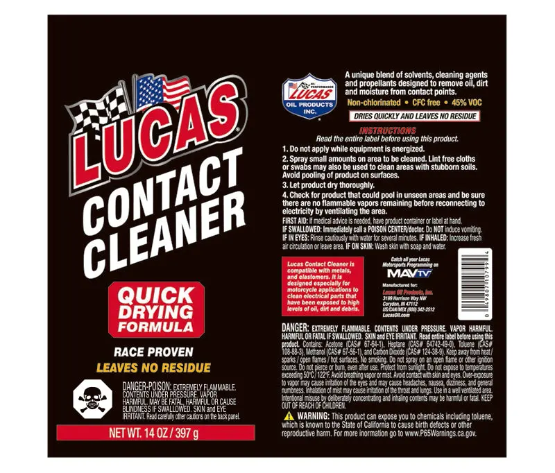 Lucas Contact Cleaner 14 Fl Oz, 10799 1
