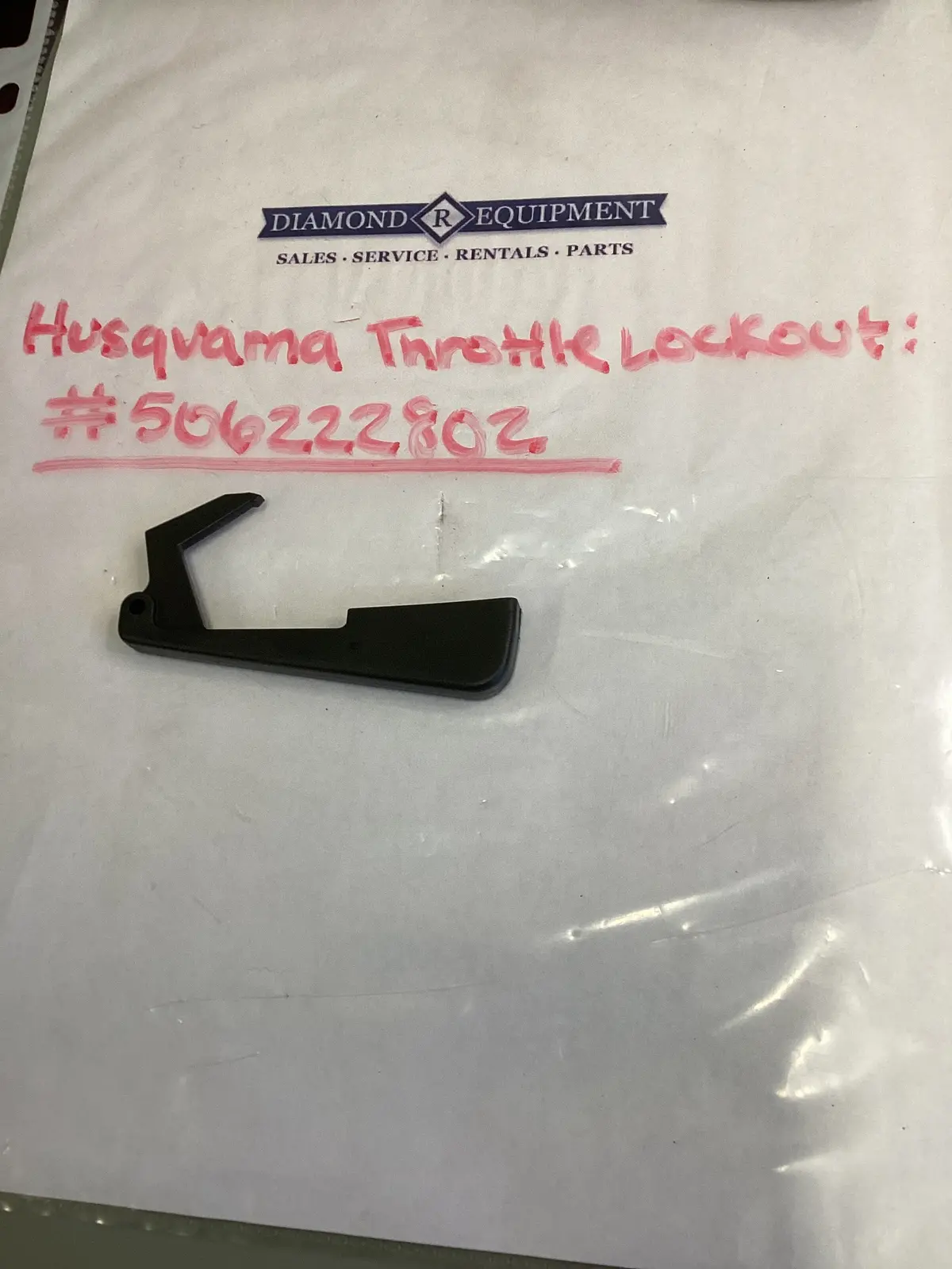 Husqvarna Throttle Lockout: #506222802 1