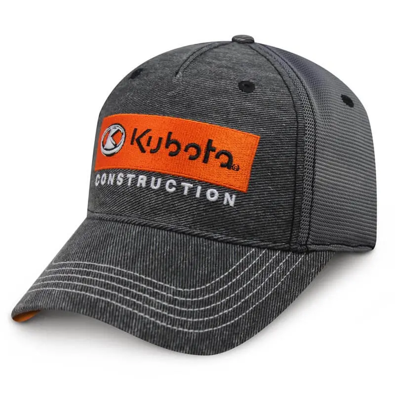 Construction Denim Mesh Velcro Cap 1