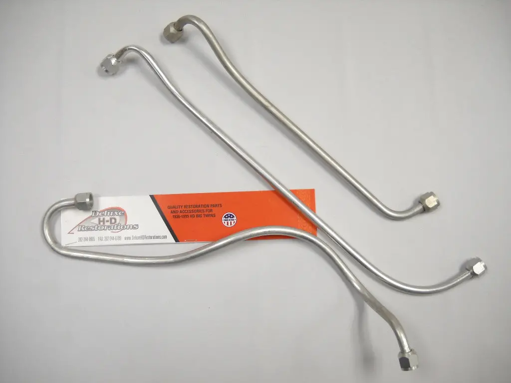 1942-47 Big Twin Flathead U Cadmium Plated Oil Line Kit 1