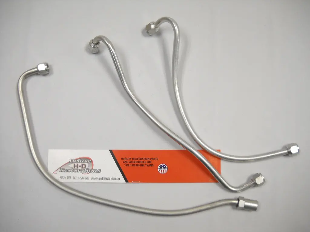 1941-1948 Knucklehead Panhed Cadmium Plated Oil Line Kit With Out Filter 1