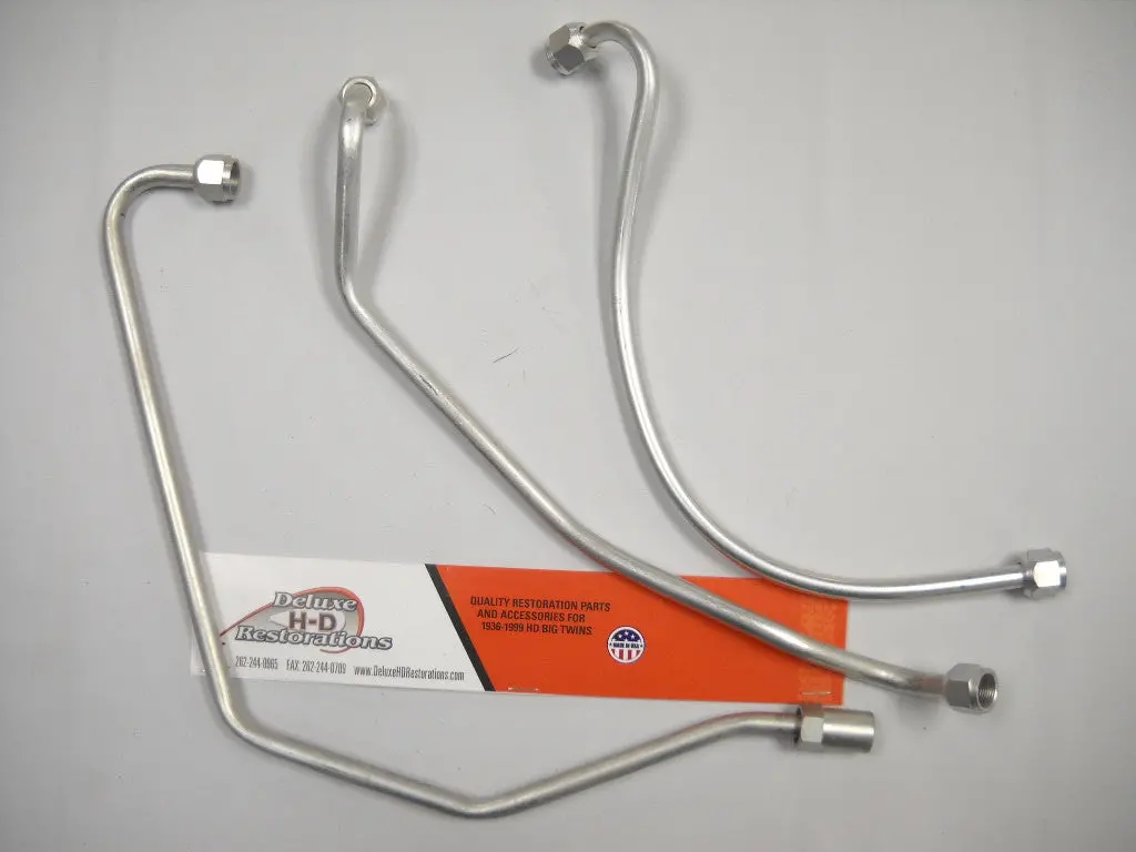 1949 Panhead Oil Line Kit With Oil Regulator Oil Pump End Cover W/Out Filter 1