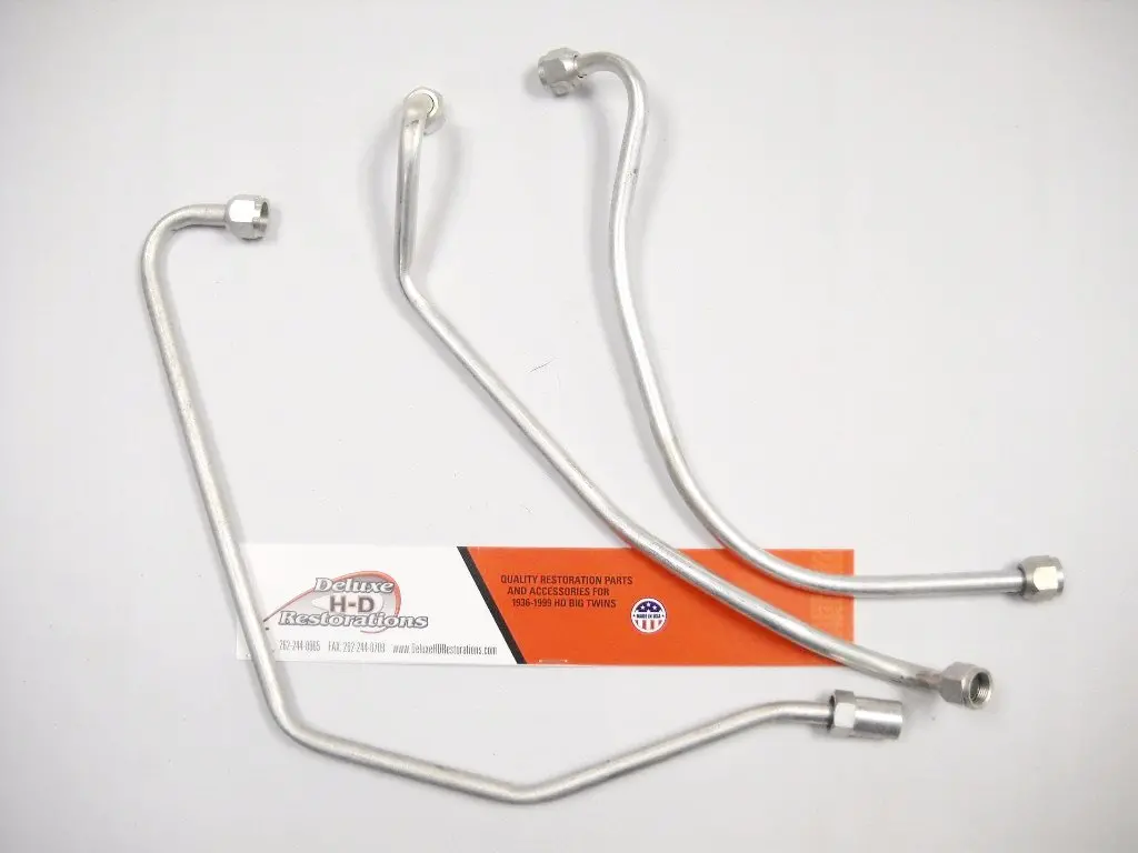 1950-1957 Panhead Cadmium Plated Oil Line Kit Without Filter 1