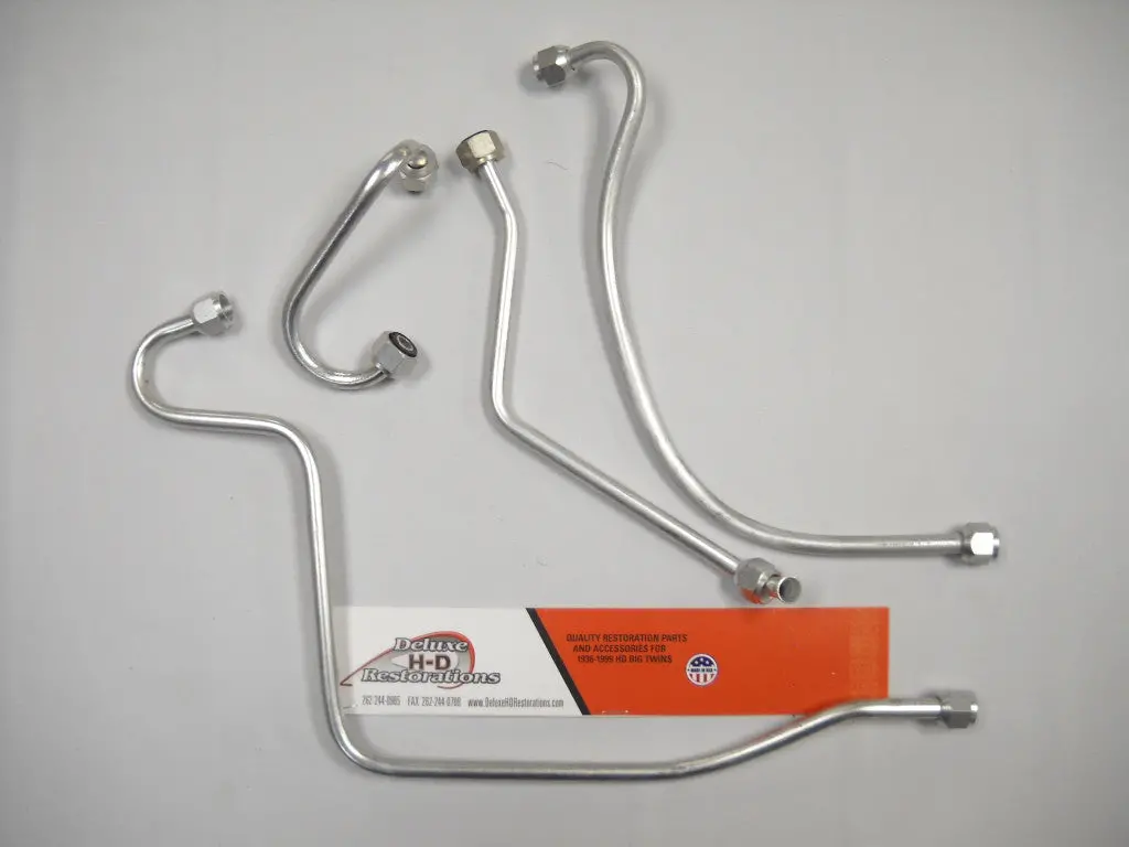 1958-1964 Panhead Cadmium Plated Oil Line Kit With Filter 1