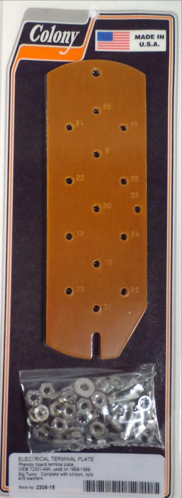 72301-49A Front Fork Terminal Plate Colony Usa  2306-16 1