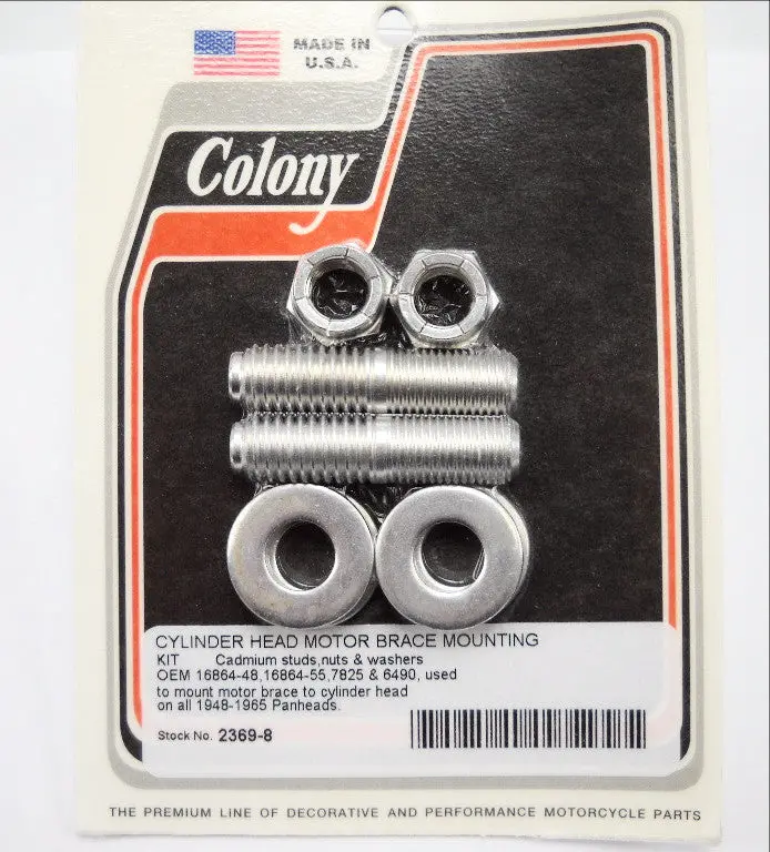 Panhead Top Motor Mount Studs, Nuts And Washers 2369-8 1