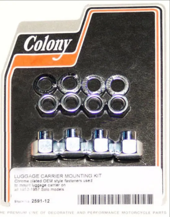 Panhead Luggage Carrier Mounting Kit Chrome Plated Usa Colony 2591-12 1