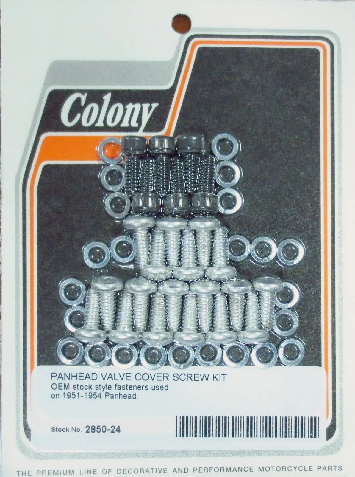 2850-24 Panhead Valve Cover Screw Kit For 17507-51 1951-1954 Steel D-Rings Cad & Park 1