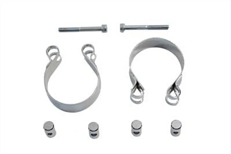 65519-48B Panhead Chrome Steel Exhaust Pipe To Head Clamp 1