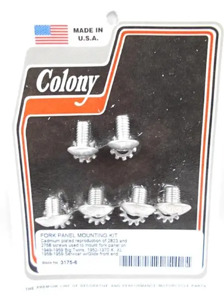 1949 To 1959 Panhead Cadmium Plated Fork Panel Mounting Kit Colony 3175-6 1
