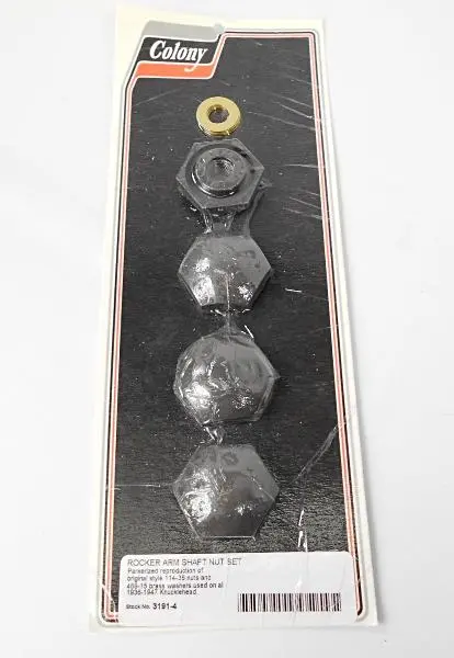 3191-4 Parkerized Rocker Arm Shafts Knucklehead Nut Set 1