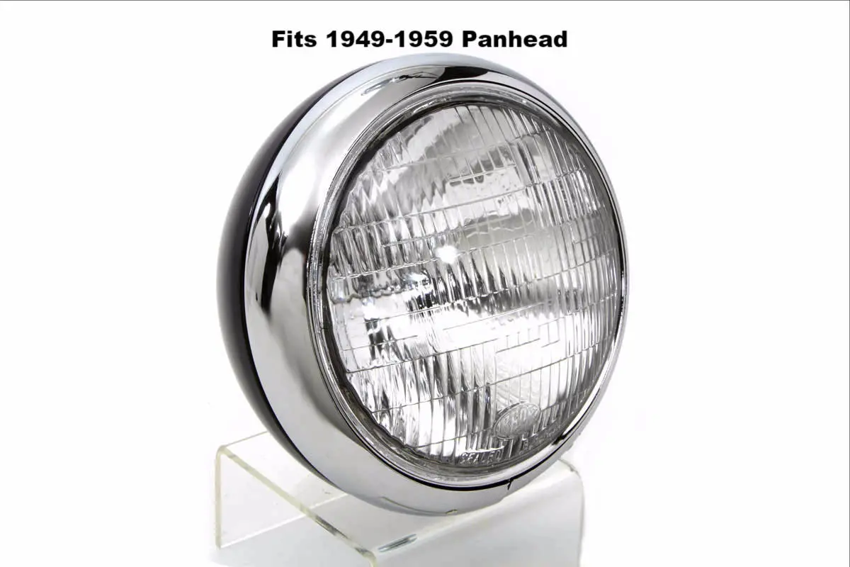 67701-49 Headlight Assembly, Black & Chrome  6-V "Guide Made In Usa" 1