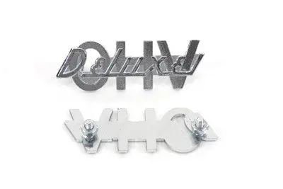 91582-52 Ohv" Fender Emblem Set Has A Nickel Finish And Includes Threaded Nuts. 1