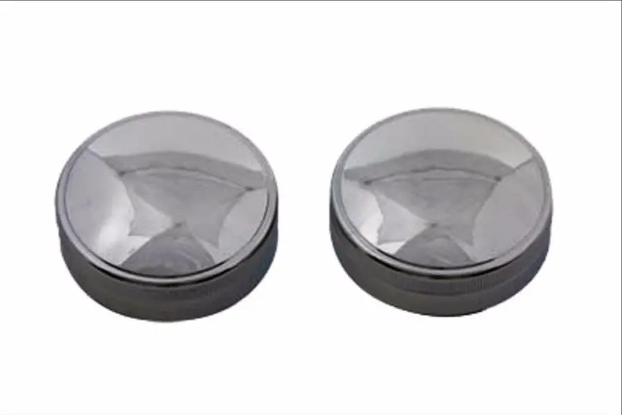 61103/61103-65 Chrome Harley-Davidson Eaton Replica Gas Cap Set Vented & Non-Vented 1