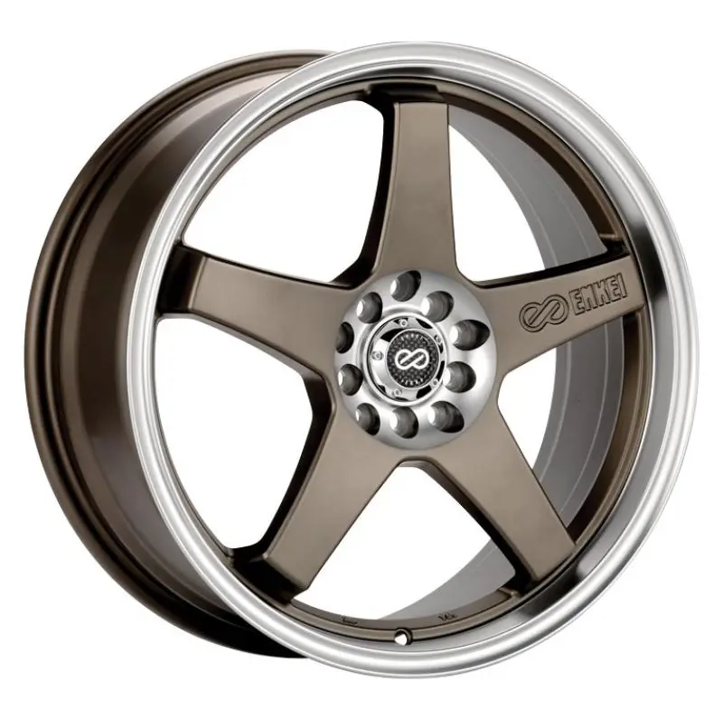 Enkei Ev5 17X7 4X100/114.3 38Mm Offset 72.6 Bore Diameter Matte Bronze W/ Machined Lip Wheel 1