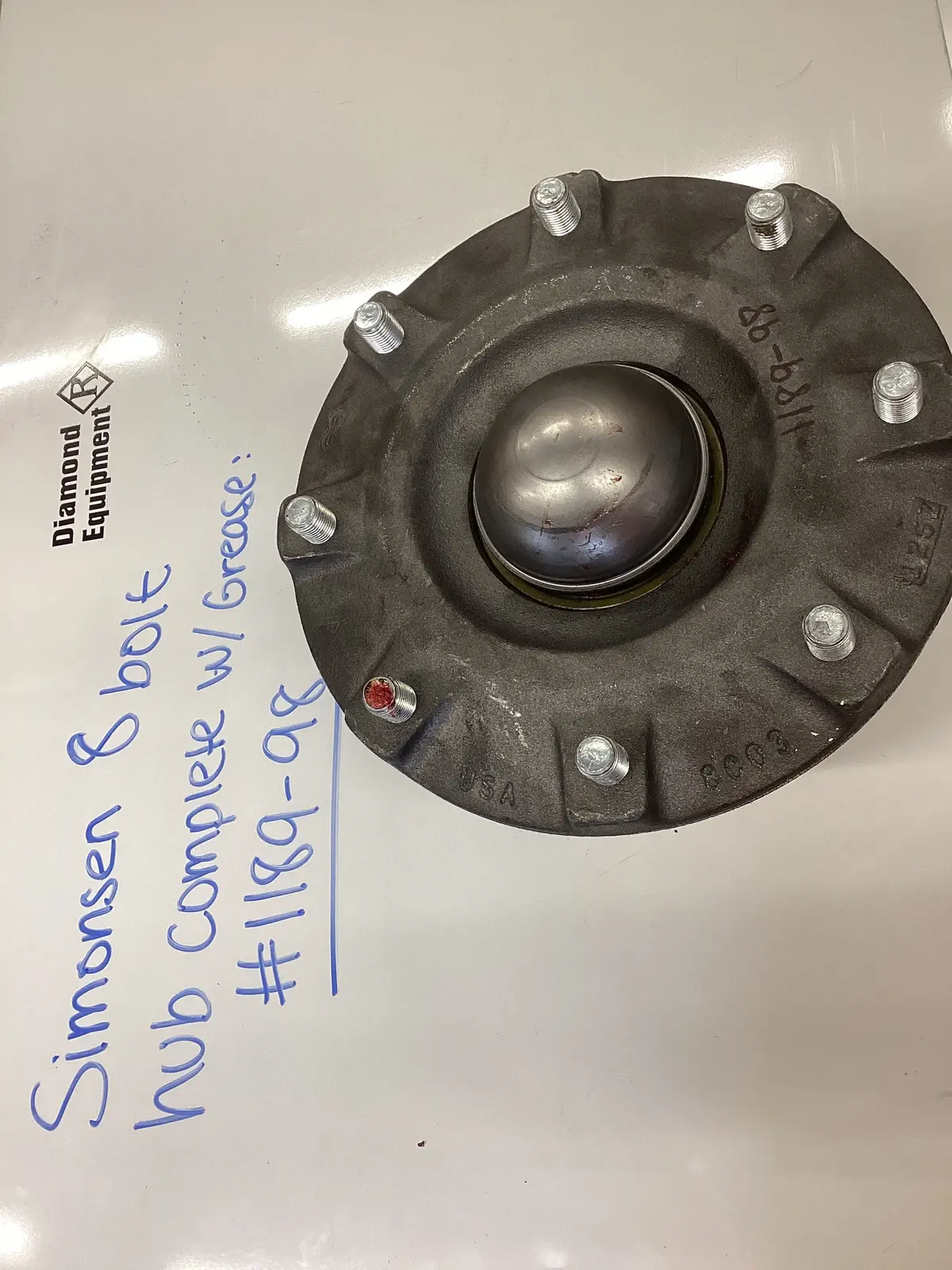 Simonsen 8 Bolt Hub Complete With Grease: #1189-98 1