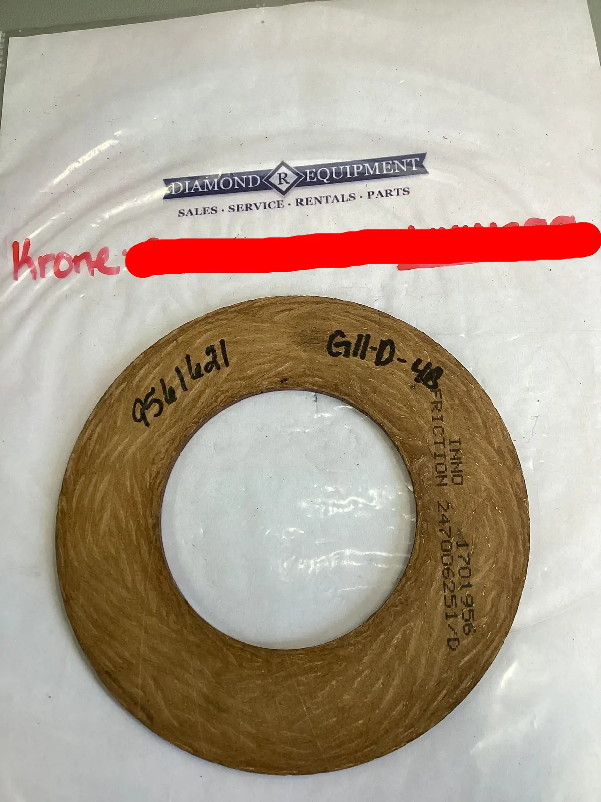 Krone- Friction Disk: #9561621 1