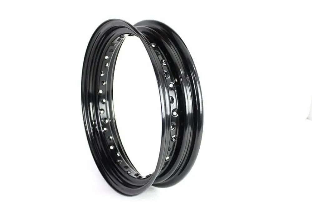 43006-62 Black 16" X 3" Drop Center Replica Kh Rim Rubber Side Valve 1