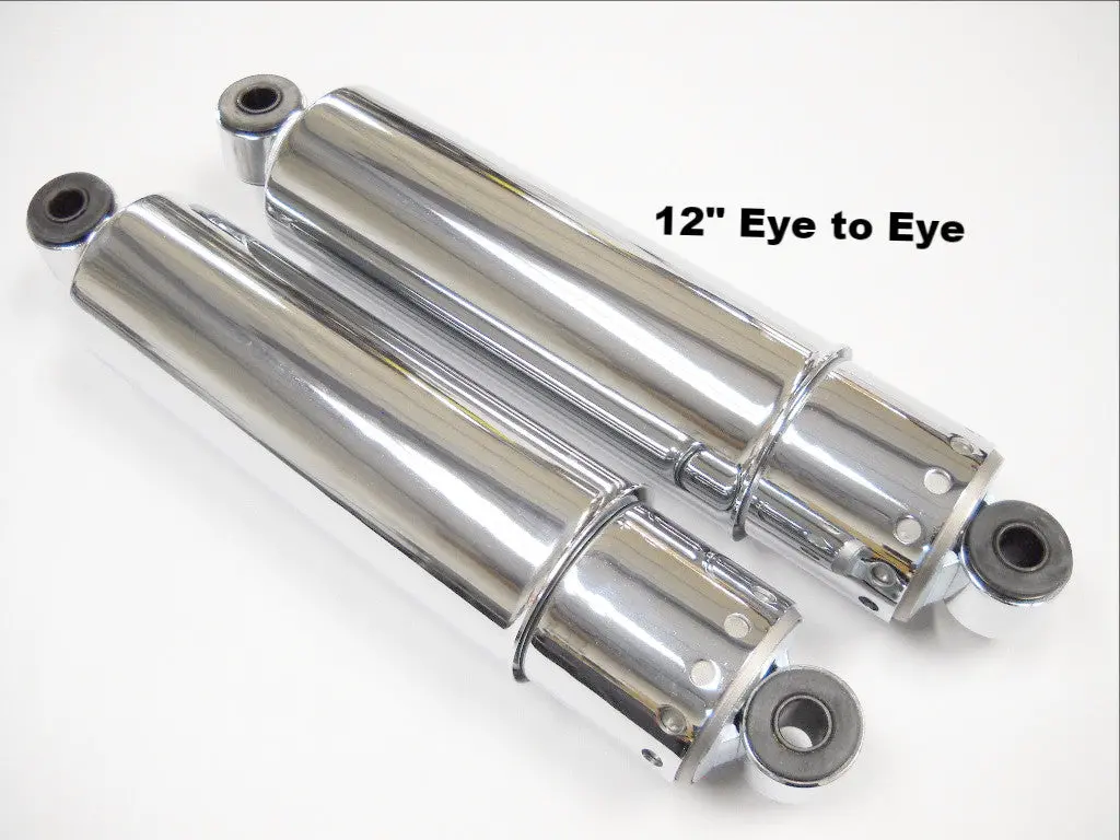 54500-73 Chrome Full Coverage 12" Shocks For Square Swingarm 1