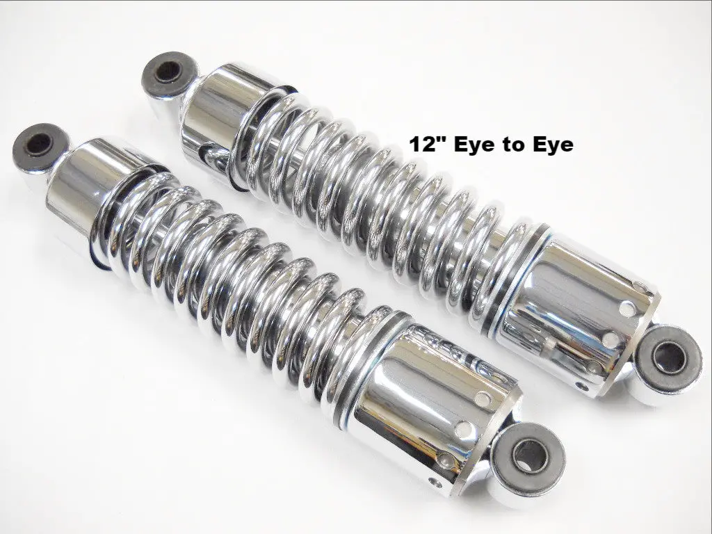 54509-73 Exposed Spring Chrome Rear Shocks 1