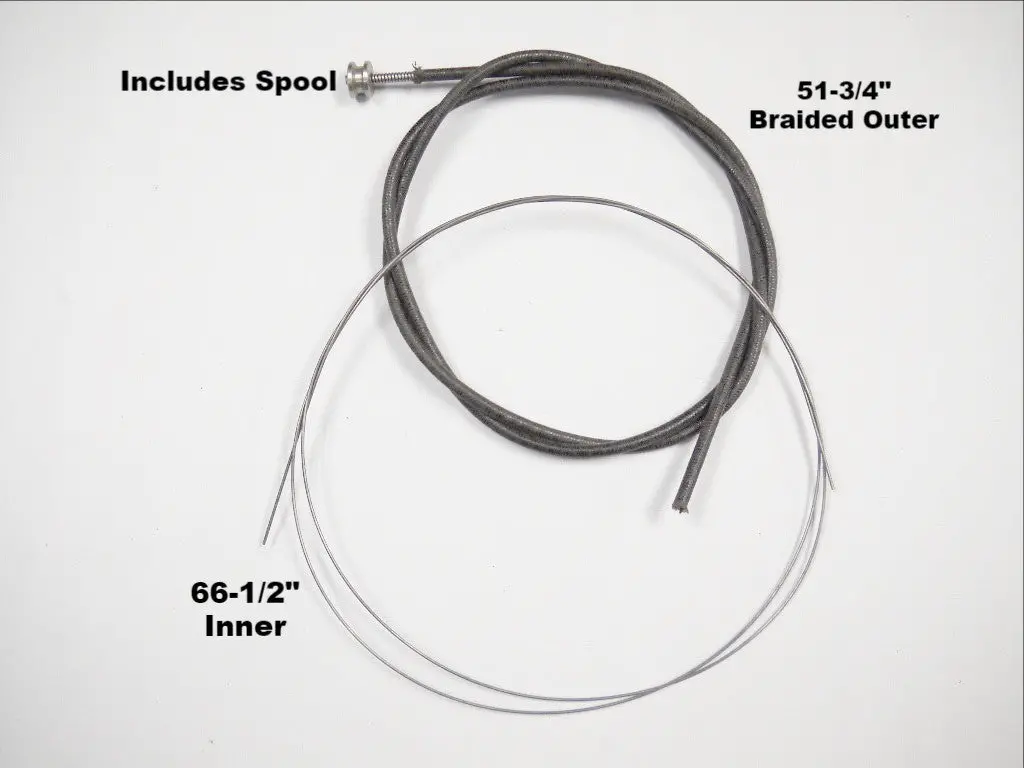 56502-54 Panhead Shovelhead Throttle & Spark Control Cable Kit Cotton Braid Outer 1