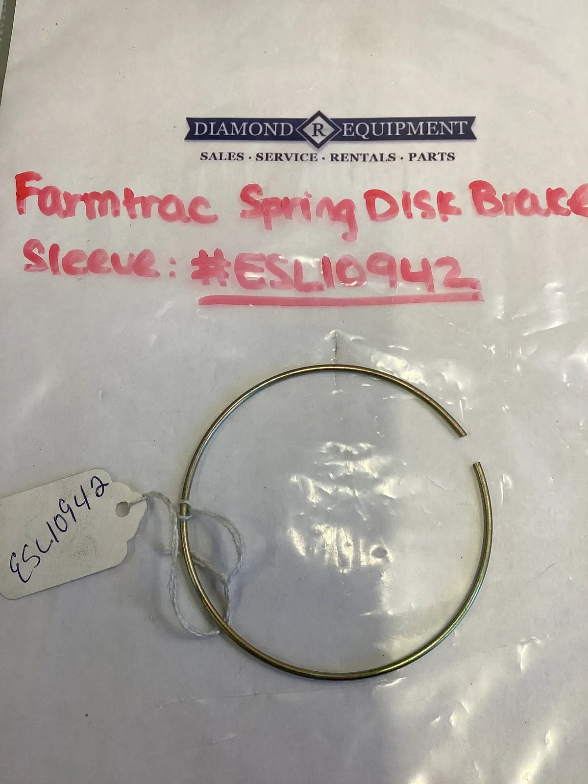 Farmtrac Spring Disk Brake Sleeve: #Esl10942 1