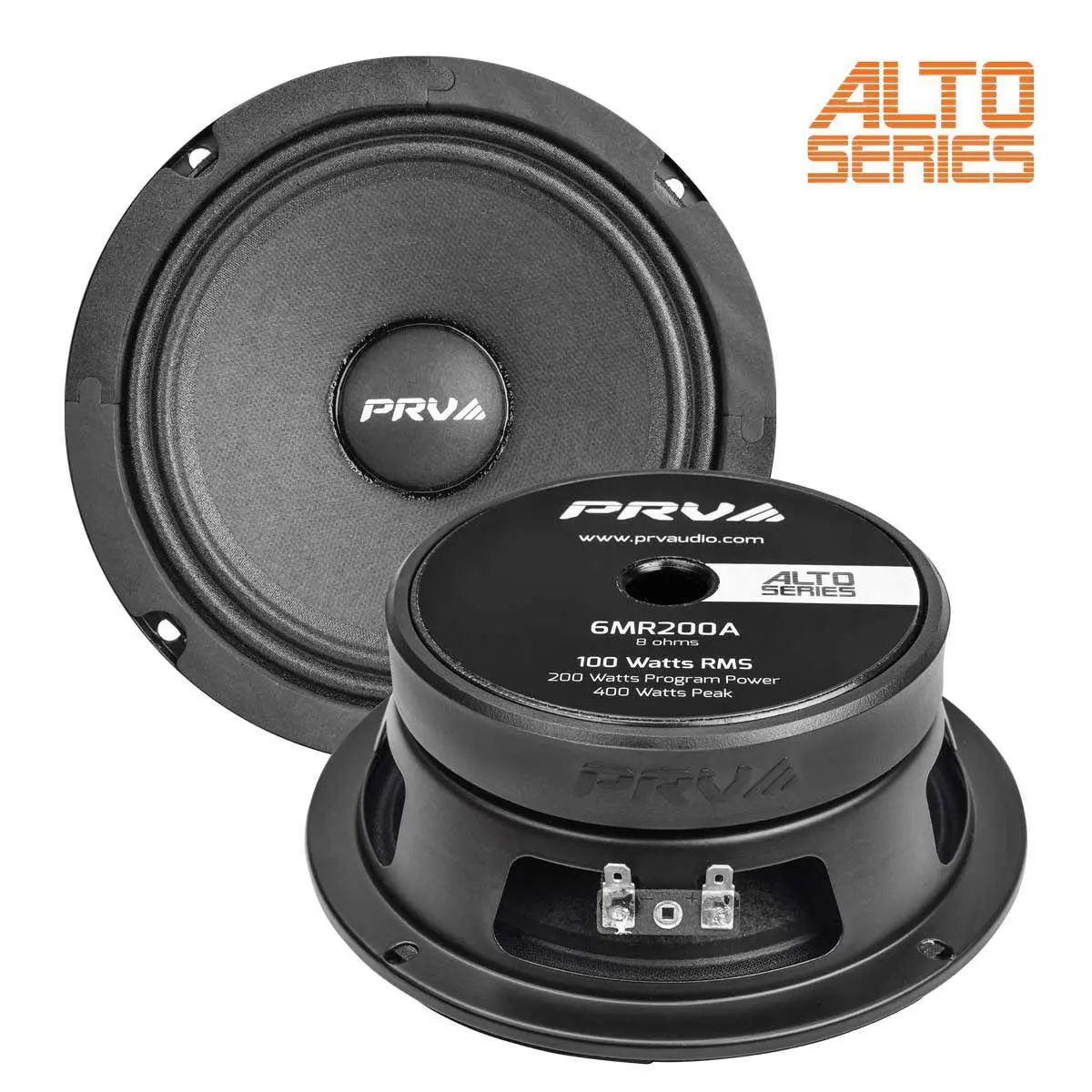 Prv Audio - 6" Mid Range - Stamped Steel Basket - 1.5" Vc - 200W Program Power - Alto Series - Slim Design (6Mr200a) 1