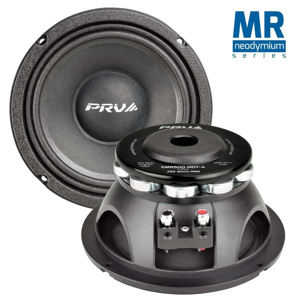 Prv Audio - 6" Mid Range - Neodymium - Aluminum Basket - 2" Vc - 500W Program Power - 4 Ohms (6Mr500-Ndy-4) 1