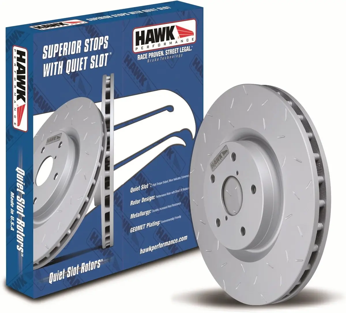 Hawk Quiet Slotted Rotors Impreza/Wrx 01-07 Rear 1