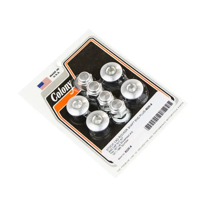 8225-8 Stock Cad Plated Rocker Shaft End Plug And Cap Nut Kit Colony Usa 1