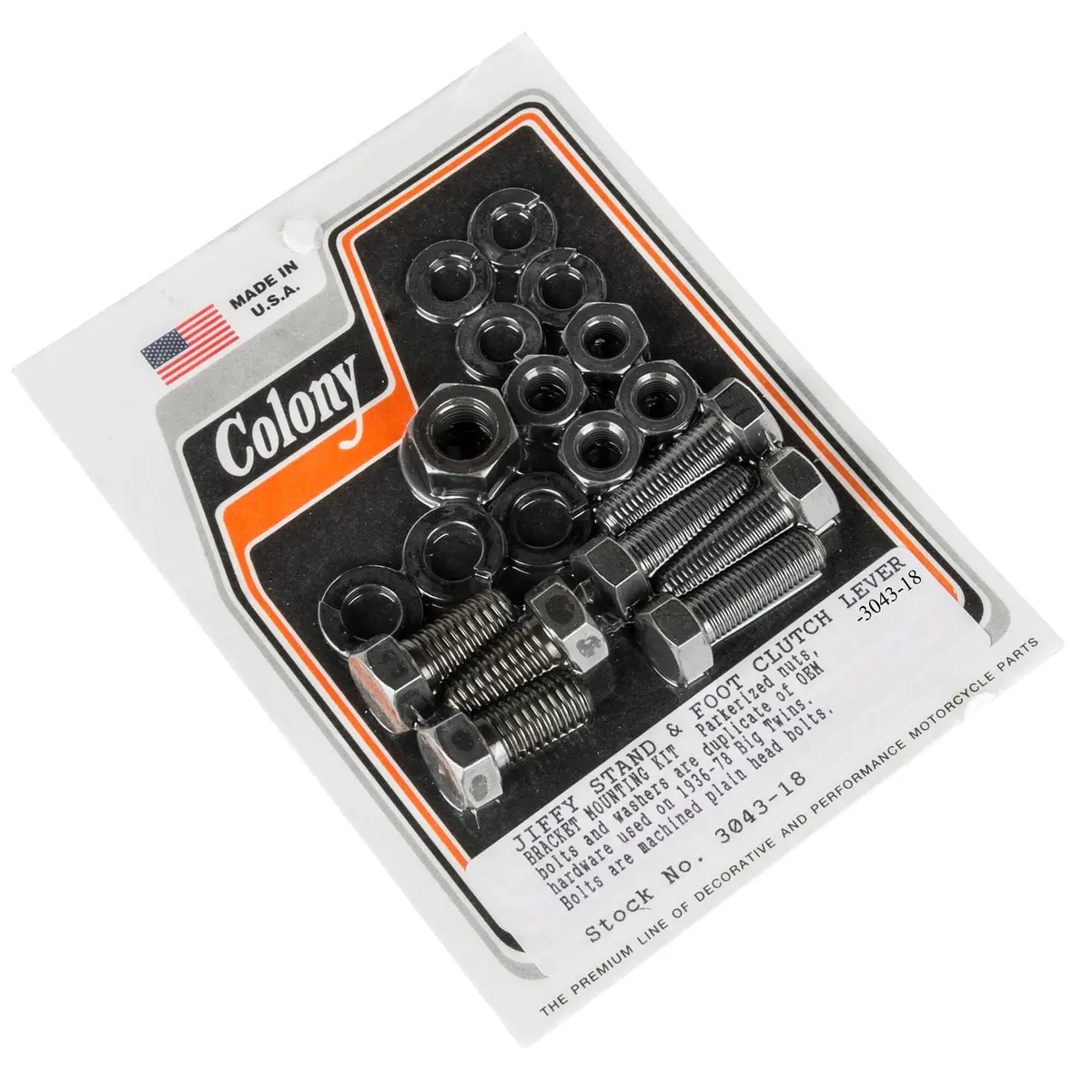 3043-18 Jiffy Stand And Foot Clutch Mount Kit Colony Usa 1