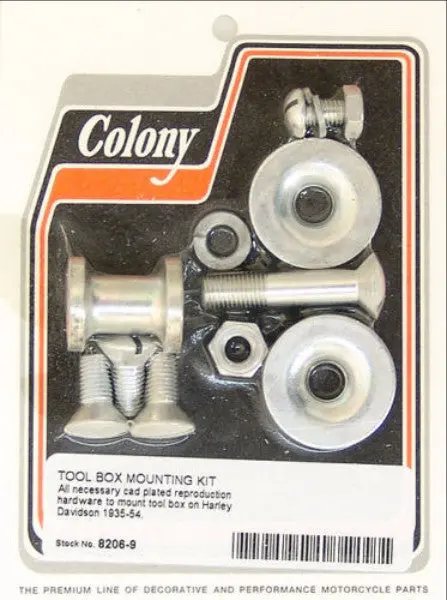 1935-1954 Tool Box Mount Kit Cad Plated Colony 8206-9 1