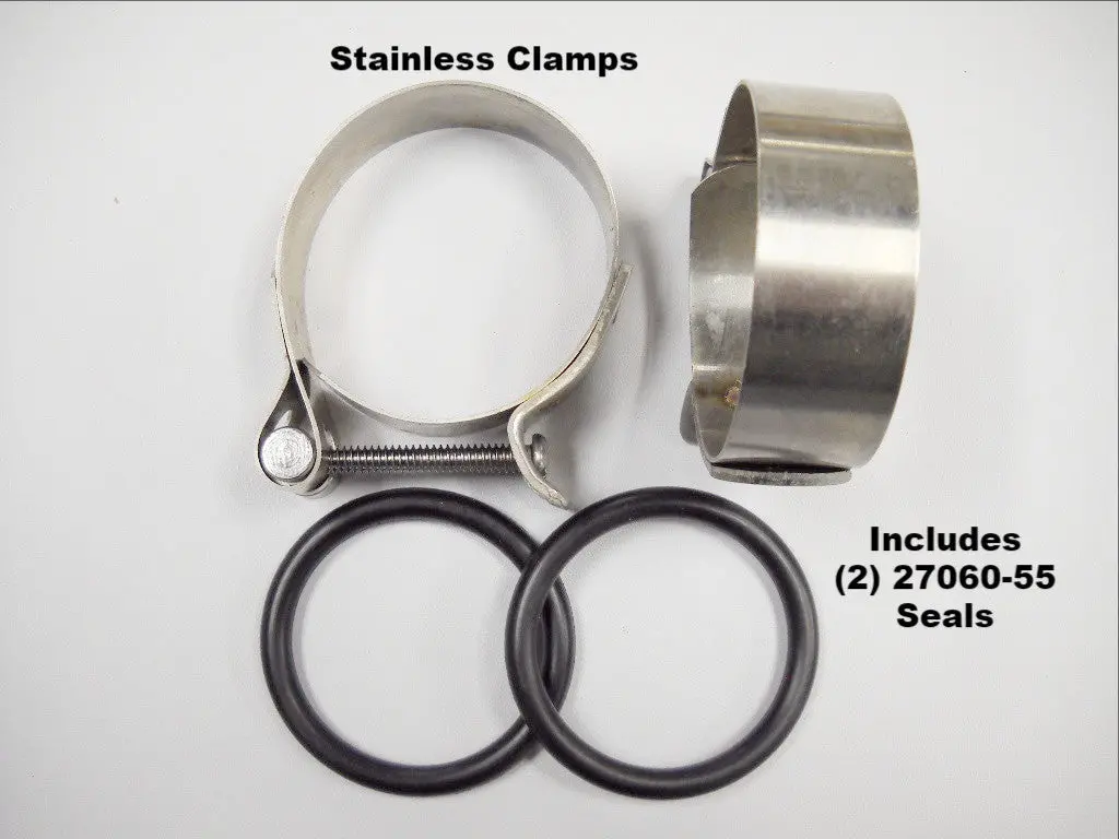 27063-57 & 27060-55 Panhead Shovelhead Intake Manifold Clamp Set Stainless 1