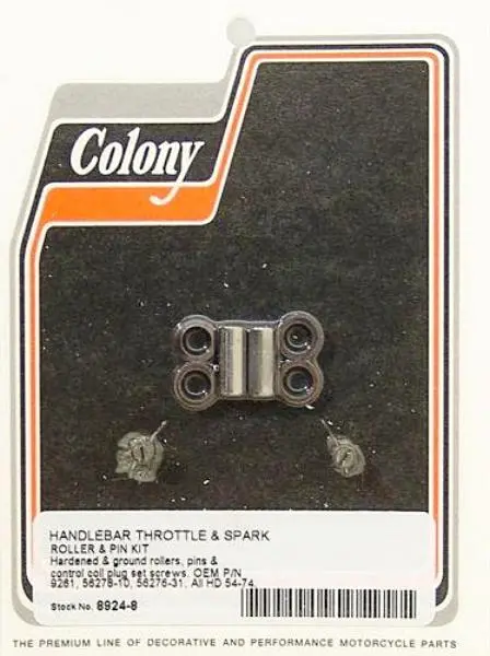 8924-8 Colony Handlebar Throttle And Spark Retard Roller And Pin Kit 1954-1974 1