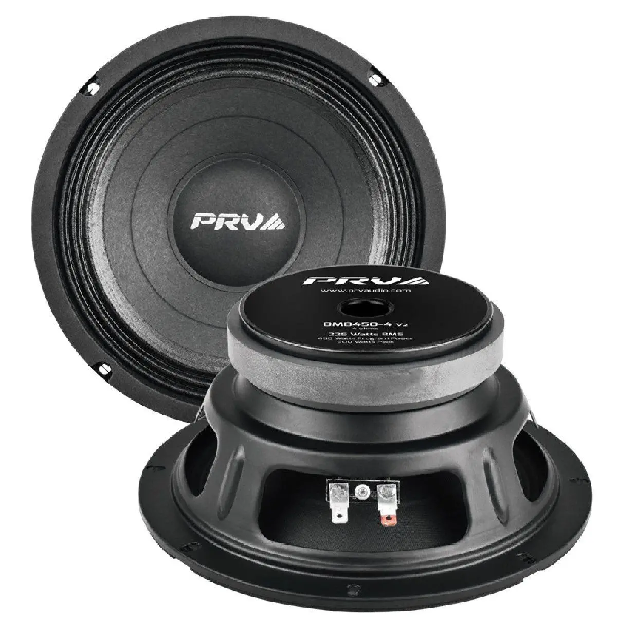 Prv Audio - 8" Mid Bass - Stamped Steel Basket - 2"Vc - 450W Program Power - 4 Ohms (8Mb450-4V2) 2