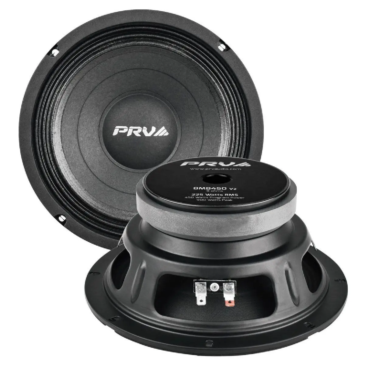 Prv Audio - 8"" Mid Bass - Stamped Steel Basket - 2""Vc - 450W Program Power (8Mb450 V2) 1