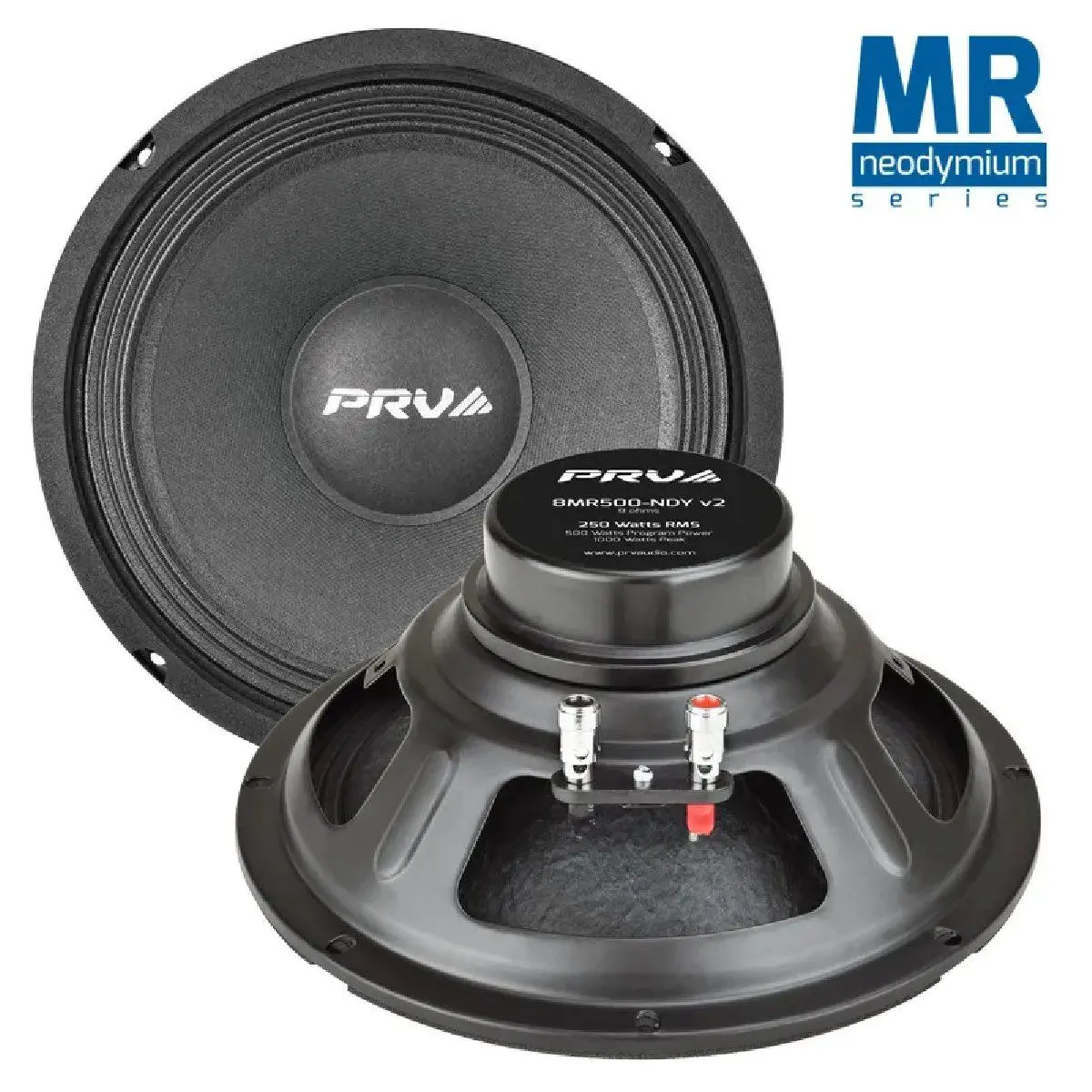 Prv Audio - 8" Mid Range - Neodymium - Stamped Steel Basket - 2" Vc - 500W Program Power - 8 Ohms (8Mr500-Ndyv2) 1