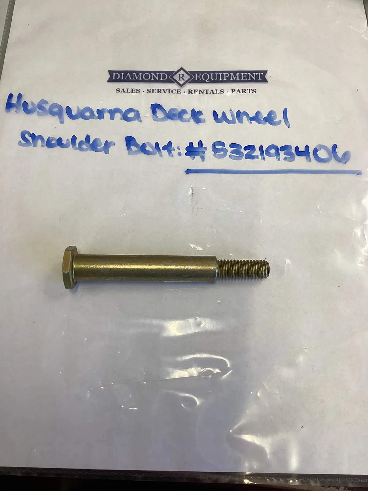 Husqvarna Deck Wheel Shoulder Bolt: #532193406 1