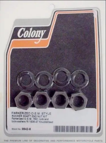 Knucklehead 1936-1947 Rocker Shaft End Nut Kit 9842-8 1