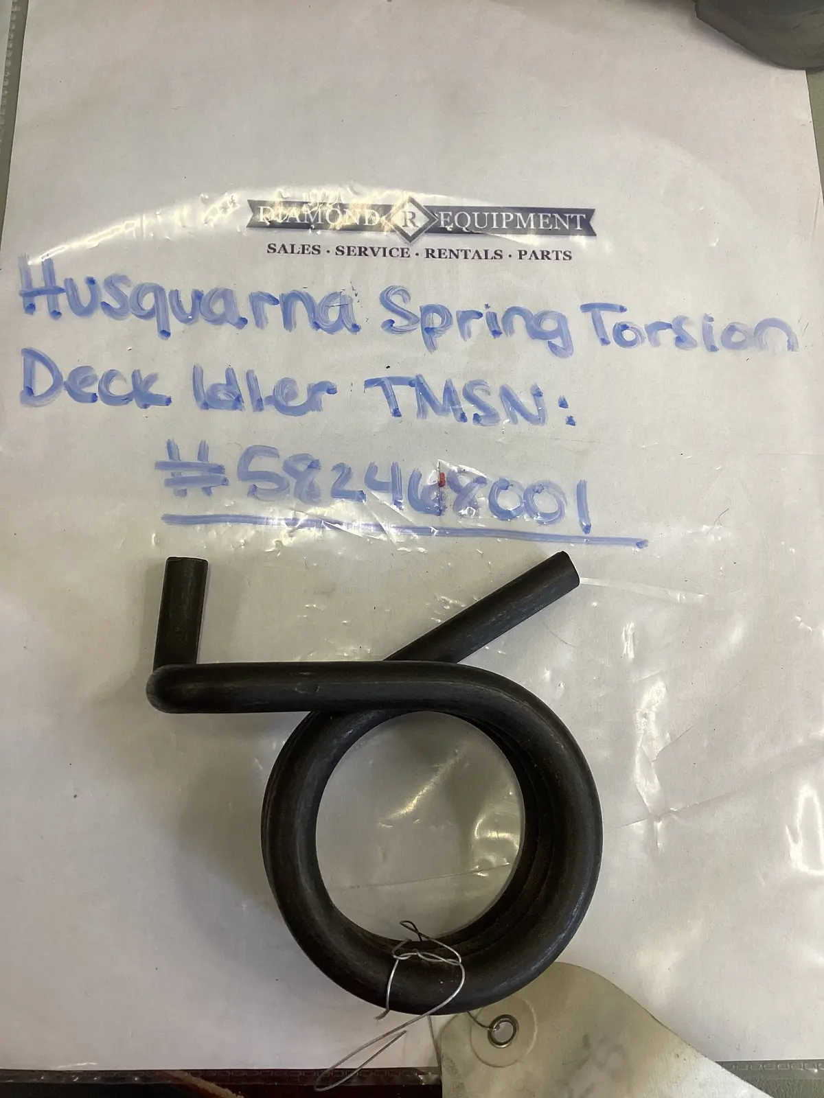 Husqvarna Spring Torsion Deck Idler Tmsn: #582468001 1
