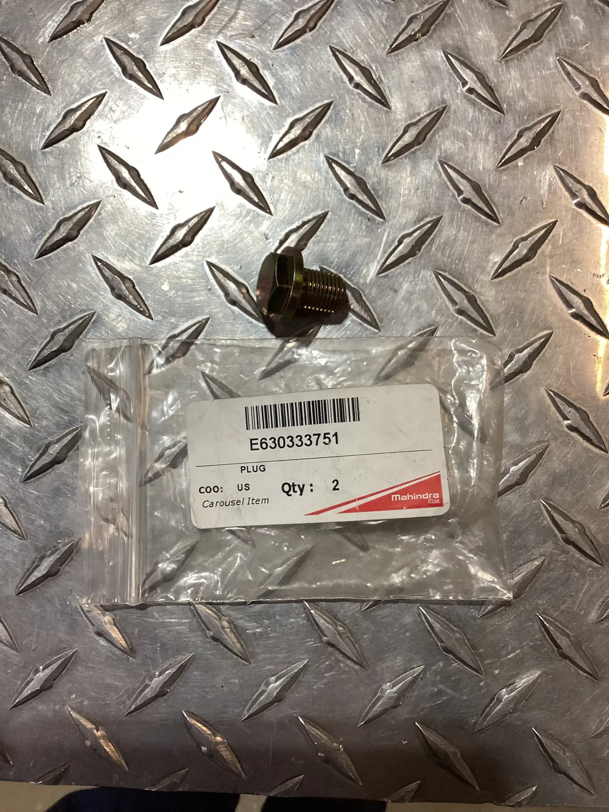 Mahindra Drain Plug E630333751 1