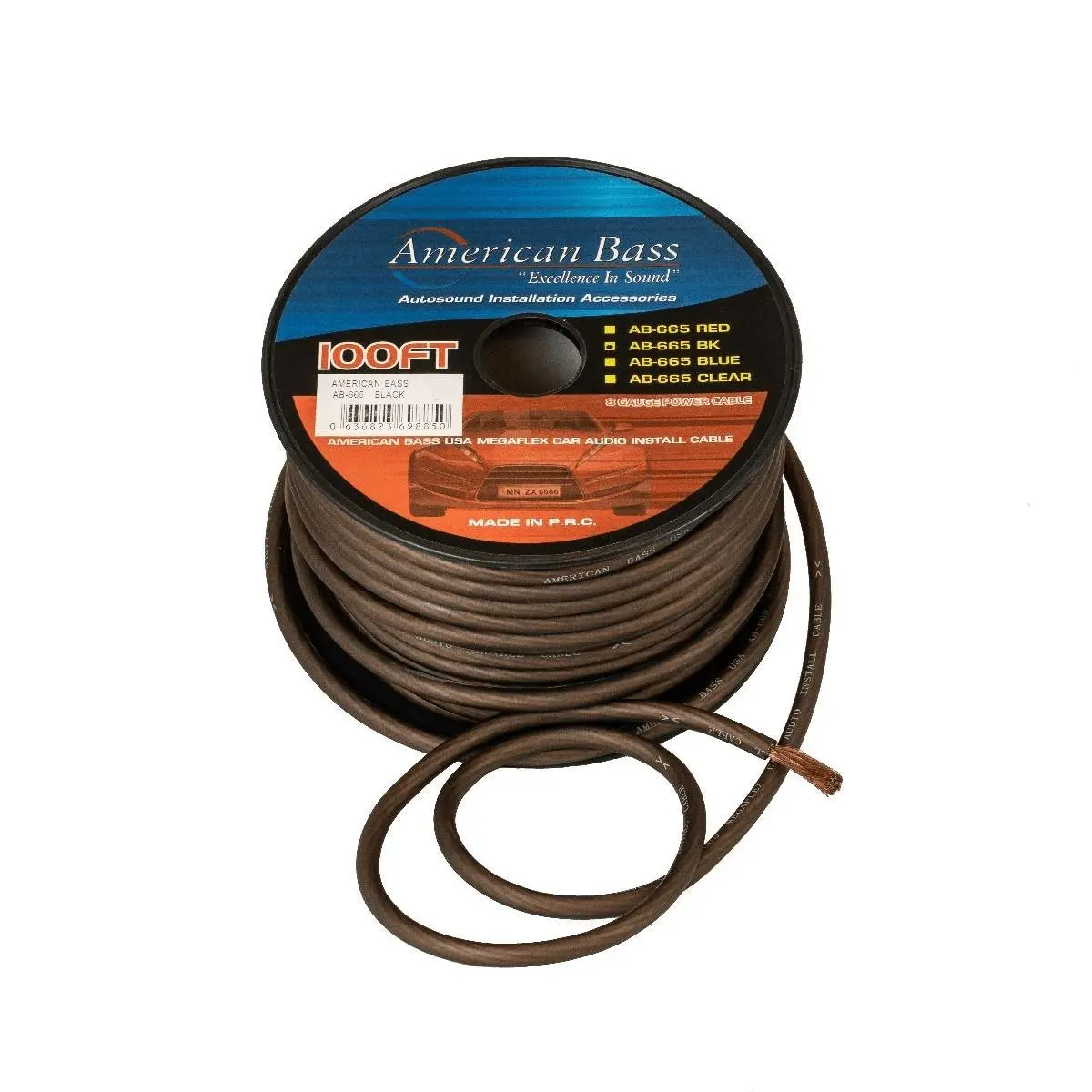 American Bass 8 Gauge 100' Black Wire (Ab666bk) 1