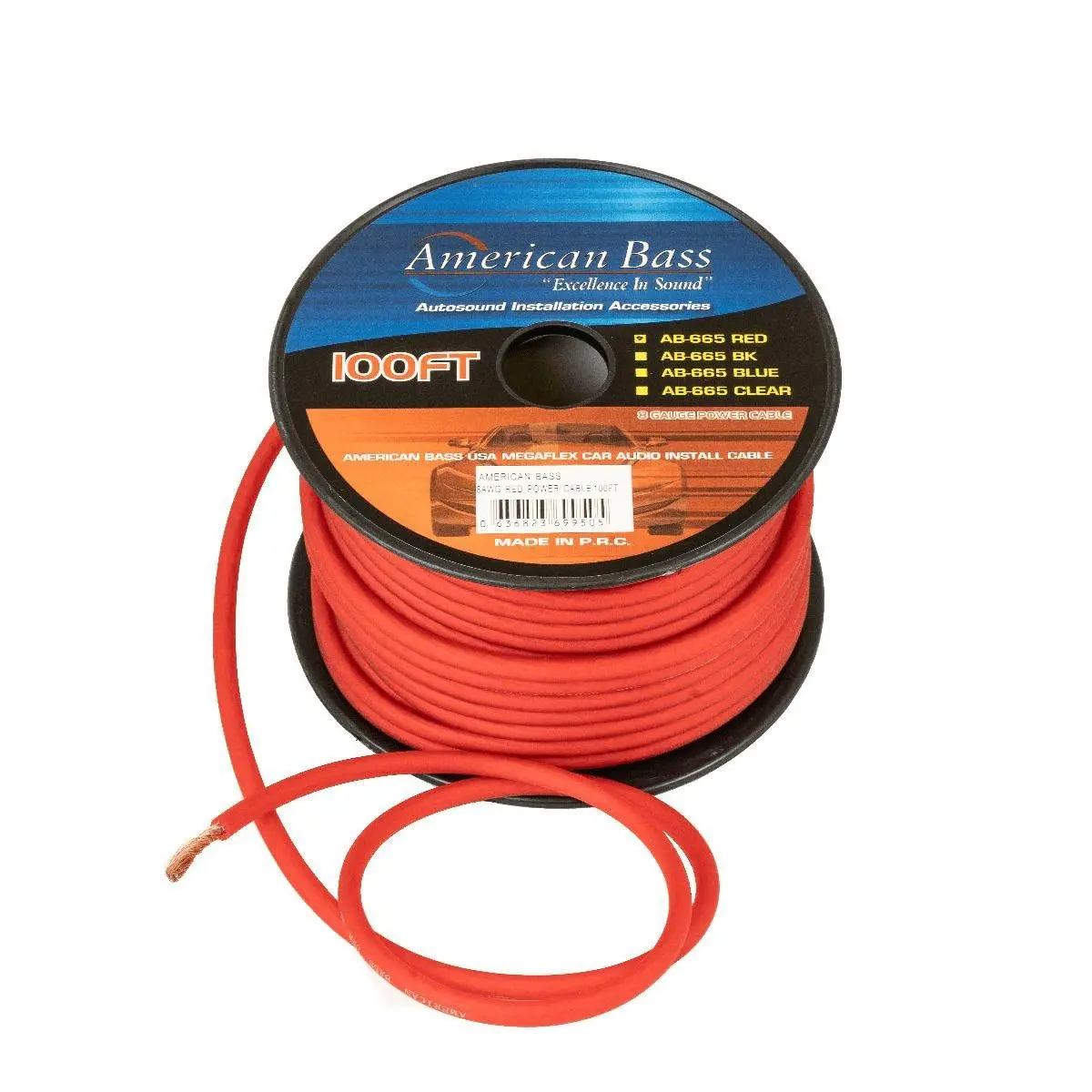 American Bass 8 Gauge 100' Red Wire (Ab666r) 1