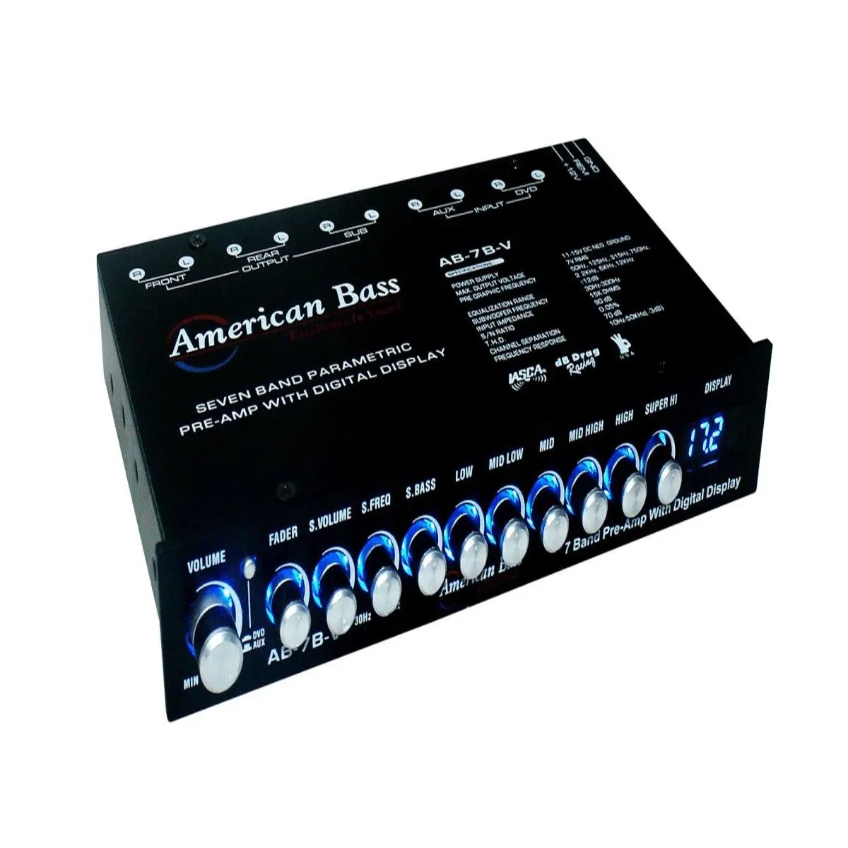 American Bass 7 Band Equalizer With 7 Volt Line Driver (Ab7bv) 1