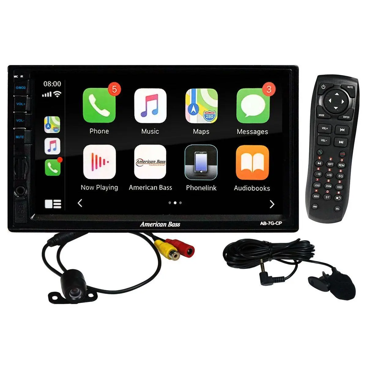 American Bass 7" Mechless Android Auto & Apple Carplay Double Din (Ab-7G-Cp) 1