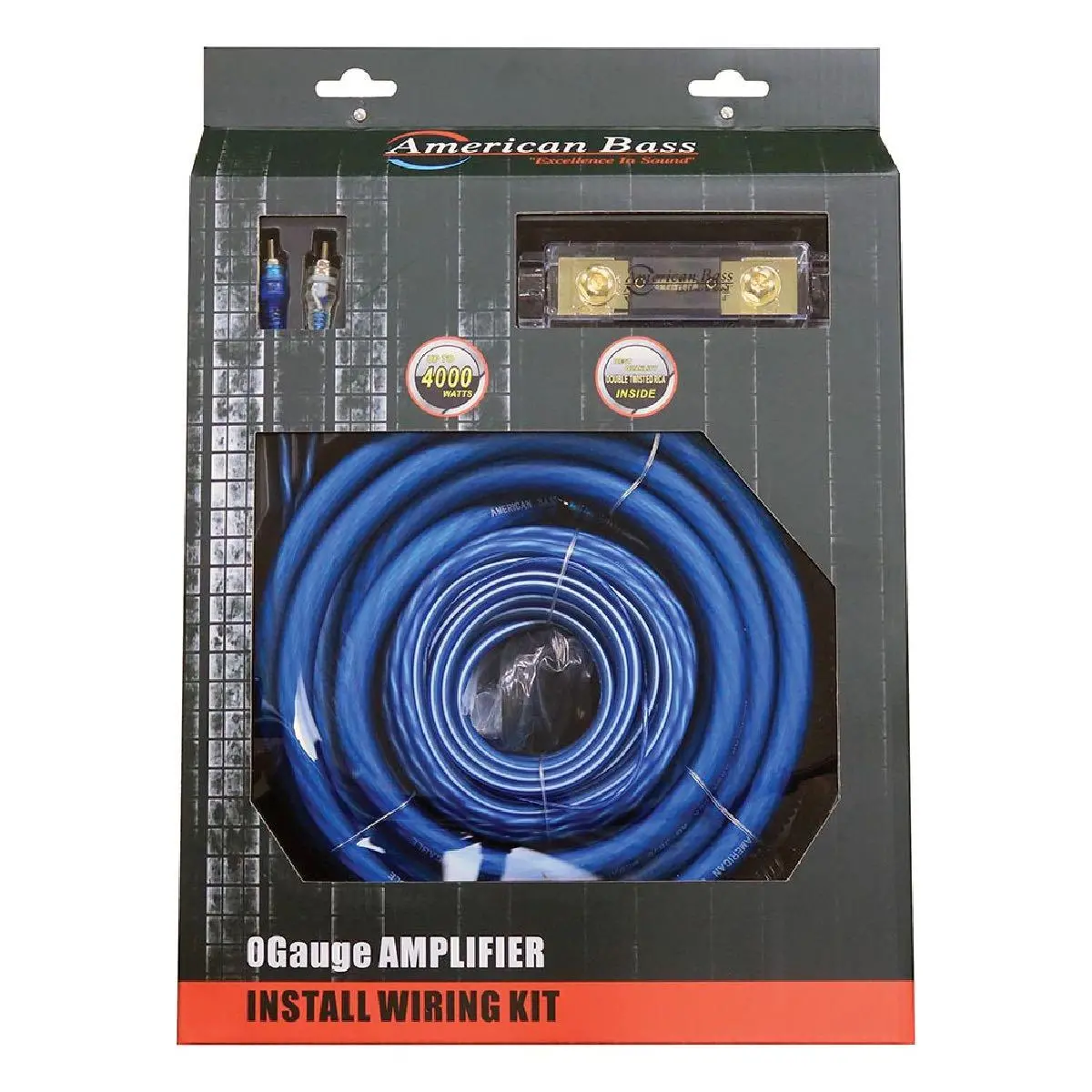 American Bass 0 Gauge Amp Install Kit (Abblue0gkit) 1