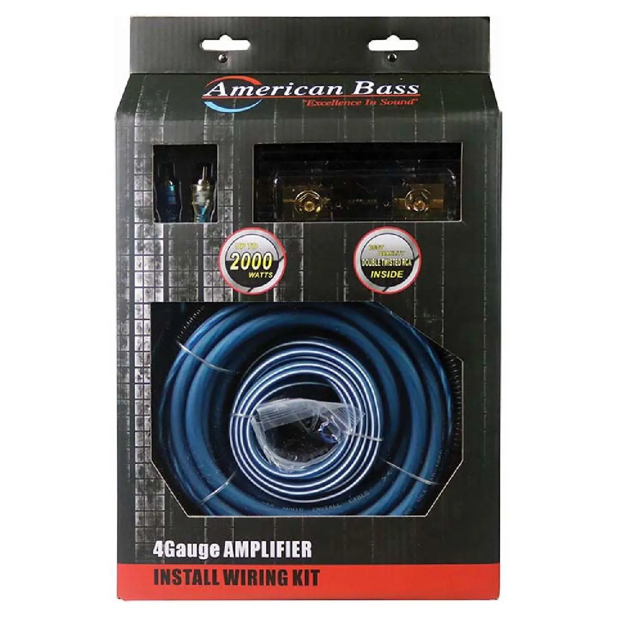 American Bass 4 Gauge Amp Install Kit (Abblue4gkit) 1