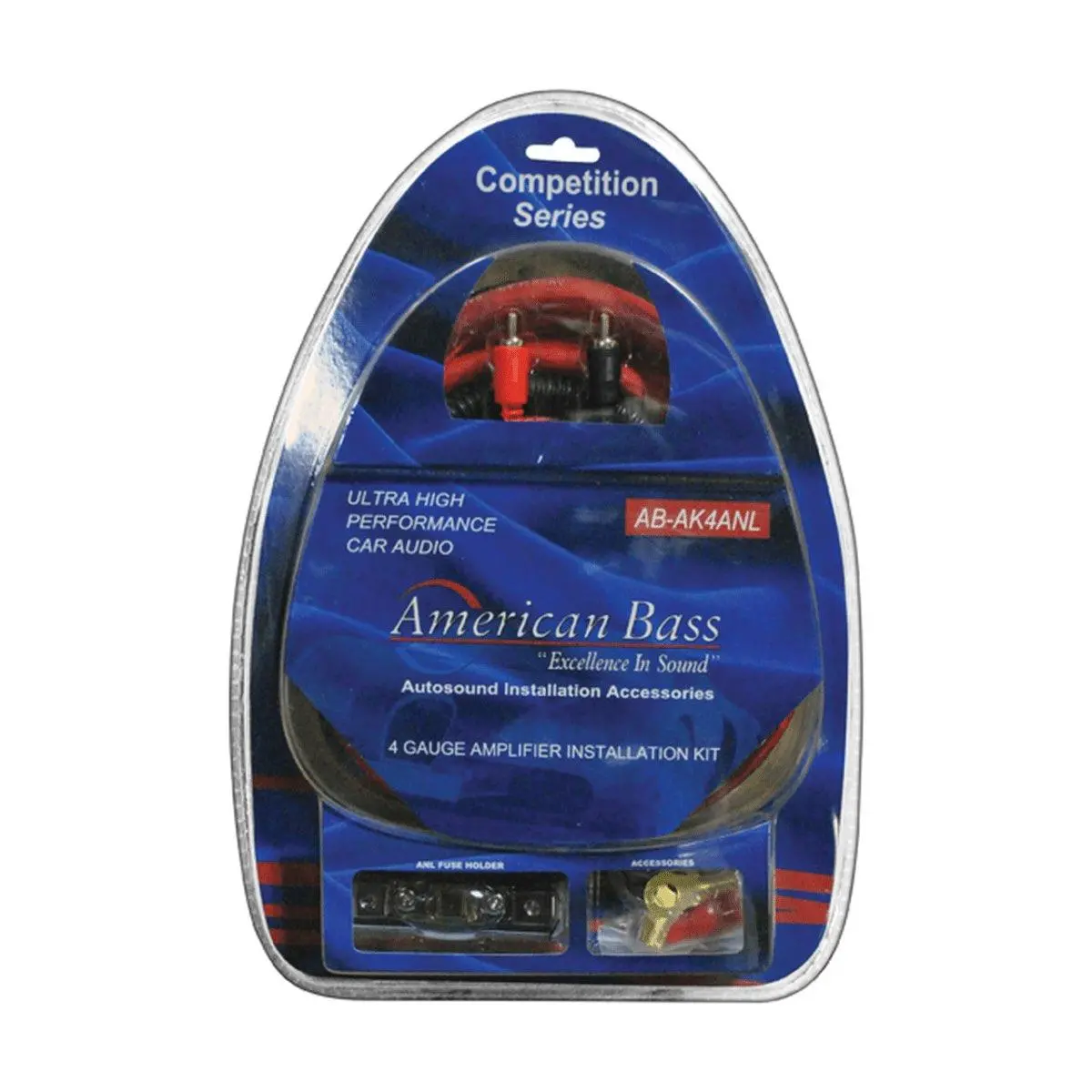 American Bass 4 Gauge Amp Kit (Ab-Blue-4Gkit-Mini) 1
