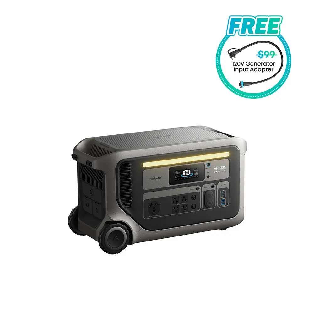 Anker Solix F3000 Portable Power Station 3,072Wh 3,600W With 120V Generator Input Adapter 2